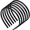 WILLBOND 6 Pieces Plastic Plain Headbands Teeth Comb Headbands Skinny DIY Hair Bands for Women Girls Rubber Black 8 mm