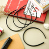 WILLBOND 6 Pieces Plastic Plain Headbands Teeth Comb Headbands Skinny DIY Hair Bands for Women Girls Rubber Black 8 mm