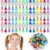 36 Pieces Hair Ties Balls Ponytail Holders Colorful Twin Bead Ponytail Balls 80s 90s Elastic Hair Accessories for Baby K