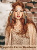 XunYee Feather Headband Hippie Headband for Women Hippie Accessories Indian Hair Accessories for CostumeShortRetro Style