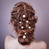 OIIKI 12PCS Pearls Hair Bobby Pins Pearl Hair Clips 3 Sizes Pearl Barrettes Decorative Wedding Bobby Pins Bridal Hairsty