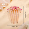 Aimimier Flower Crystal French Hair Comb Luxury Rhinestone Side Combs Long Teeth Hair Pins Decorative Hair Accessories f