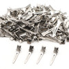 100pcs 45cm Single Prong Curl Clips Silver Metal Alligator Hair Pins for Hair Extension