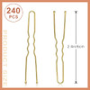 U Shaped Hair Pins AITRAI 240Pcs Blonde Hair Pins Bun Pins U Bobby Pins for Women with Storage Box 24inch