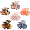 6 PCS Small Hair Claw Clips 14 Inch Tortoise Claw Clip for Women Girls Mini Size Leopard Print Acrylic French Design Jaw