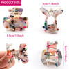 6 PCS Small Hair Claw Clips 14 Inch Tortoise Claw Clip for Women Girls Mini Size Leopard Print Acrylic French Design Jaw