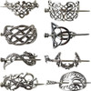 GXXMEI 8PCS Hair Clips Viking Celtic Hair Sticks Celtic Knot Hairpin Retro Silver Vintage Metal Hair Barrette Viking Jew