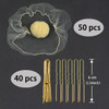 50 Pcs Bun Hair Nets Set Invisible Mesh Hair Nets Ballet Hair Bun with 40 U Shaped Pins for Women Ballet Bun Sleeping an