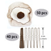 50 Pcs Bun Hair Nets Set Invisible Mesh Hair Nets Ballet Hair Bun with 40 U Shaped Pins for Women Ballet Bun Sleeping an