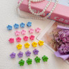 EleMirsa 96pcs Baby Girl Hair Clips 24 Multicolors Mini Flower Claw Clips in Organizer Box
