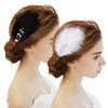 MWOOT Fascinator Feather Hair Clips 4 Pieces for 1920s Costumes Black White Barrette for Women Girls Ballet Dance Classi