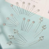 Yandino 18 Pieces Wedding Hair Pins for Bridal Silver Rhinestone Wedding Hair Accessories for Brides Bridesmaids Women
