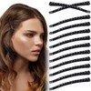 Isslly 12 Pcs Black Rhinestone Bobby Pins Sparkly Crystal Diamond Hair Pins for Women Metal Decorative Hair Barrettes Sh