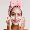Casoty 4 Pcs Pink Spa Makeup Skincare Headband for Washing Face Coral Fleece Face Wash Skin Care Headband Spa Party Supp