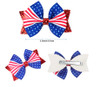 HLLMX 2 PCS Patriotic American Flag Hair Clips Glitter Patriotic Independence Day Alligator Hair Pins Hair Accessories T
