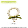 Heyiminy Elegant Lily of the Valley Floral Hair Ties 2 Pack Flower Hair Bands Elastic Ponytail Holders Hair Tie No Damag