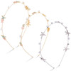 HINZIC 3pcs Rhinestone Starfish Headbands Handmade Pearl Seashell Mermaid Headbands Crystal Hair Hoops Bridal Headpiece