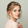 HINZIC 3pcs Rhinestone Starfish Headbands Handmade Pearl Seashell Mermaid Headbands Crystal Hair Hoops Bridal Headpiece