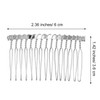 Senkary 10 Pieces Metal Hair Comb Clip Wire Wedding Bridal Veil Combs for Women 15 Teeth Silver