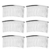 Senkary 10 Pieces Metal Hair Comb Clip Wire Wedding Bridal Veil Combs for Women 20 Teeth Silver