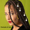 Julie Wang 100 Pieces Gold Color Pearl Hair Jewelry Locs Braid Rings Dreadlocks Hair Cuffs Clips Charms Accessories for