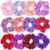 12 Pcs Satin Silk Hair Scrunchies Soft Hair Ties Fashion Hair Bands Hair Bow Ropes Hair Elastic Bracelet Ponytail Holder