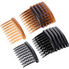 Gejoy 12 Pieces Plastic Teeth Hair Combs Tortoise Side Comb Hair AccessoriesBlack Dark Brown