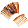 Gejoy 12 Pieces Plastic Teeth Hair Combs Tortoise Side Comb Hair AccessoriesBlack Dark Brown
