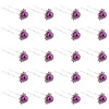 QIUTIMIY 20 Pack Purple Pearl Crystal Hair Pins Flower Rhinestone Hair Clips for Bridal Wedding Women Hair Jewelry Acces