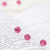 QIUTIMIY 20 Pack Pink Rhinestone Hair Pins Crystal Hair Clips for Bridal Wedding Women Hair Jewelry Accessories with Cle