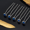QIUTIMIY 20 Pack Navy Crystal Hair Pins Rose Flower Rhinestone Hair Clips for Bridal Wedding Women Hair Jewelry Accessor