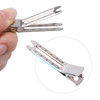 Jdesun 50pcs 18 Silver Metal Hairdressing Double Prong Pin Curl Setting Section Hair Clips Alligator Clips with Holes fo