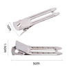 Jdesun 50pcs 18 Silver Metal Hairdressing Double Prong Pin Curl Setting Section Hair Clips Alligator Clips with Holes fo