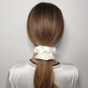 Sufermoe 6 Pcs Satin Silk Hair Scrunchies 6 Classic Colors Soft Hair Ties Fashion Hair Bands Hair Bow Ropes Hair Elastic