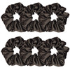 Sufermoe 6 Pcs Satin Silk Hair Scrunchies Hair Accessories Soft Hair Ties for Women and Girls 45 Inch Black