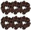 Sufermoe 6 Pcs Satin Silk Hair Scrunchies 45 Inch Dark Brown Hair Accessories for Women and Girls