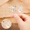 Waydress 6 Pcs Wedding Hair Pin Bridal Hair Clips for Wedding Flower Hair Pins Decorative Women Rhinestone Hair Jewelry