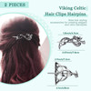 WILLBOND 2 Pcs Viking Hair Accessories Hair Clips Celtic Knot Hairpin Triangle Slides Minimalist Charms Silver Vintage M
