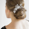 Aulufft 44 Pcs Wedding Bridal Hair Accessories Sparkly Silver Rhinestone Flower Clip Pearl Flower Butterfly Bridal Hair