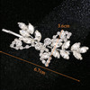 Waydress 4 Pcs Rhinestone Hair Clip Wedding Bridal Hair Barrette Decorative Leaf Crystal Side Hairpin Accessories for Wo