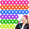 XunYee 48 Pcs Neon Scrunchies Bulk for 80s Hair Ties Bright Color Neon Hair Accessories Scrunchy Elastic Hairbands for W