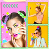 XunYee 48 Pcs Neon Scrunchies Bulk for 80s Hair Ties Bright Color Neon Hair Accessories Scrunchy Elastic Hairbands for W