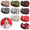 Mtlee 9 Pieces Christmas Twisted Headbands Candy Head Wrap Elastic Wide Retro Plaid Headbands Christmas Hair Accessories
