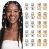 20Pcs Gold Silver Butterfly Cuffs for Womens Braids Dreadlocks Aluminum Rings Adjustable Metal Clips Hair Decorations