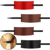4 Pieces Leather Hair Barrettes with Stick Ponytail Clips Hair Accessories for Women with Long Hair 4 Colors Black Brown