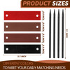 4 Pieces Leather Hair Barrettes with Stick Ponytail Clips Hair Accessories for Women with Long Hair 4 Colors Black Brown