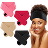 Eurzom 4 Pieces Satin Hair Wrap Scarf Satin Headband for Black Womens Adjustable Silk Hair Wraps for Sleeping Nonslip St