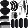 16 Pieces Hair Bump Sponge Padding Volume Insert Tools Simple Braid Tools Bases up Combs Hair Styling Accessories for Gi