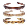 Teppylony 3 Pcs Resin Teeth Comb Headband Plastic Hard Hairband Fashion Women Headdress Hair Accessories