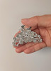 Retro Flowers Small Hair Claw Clip for Women Lady Vintage Alloy Rhinestone Hair Jaw Clips Hairpin Fancy Hair Clamp Silve